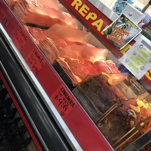 a meat display