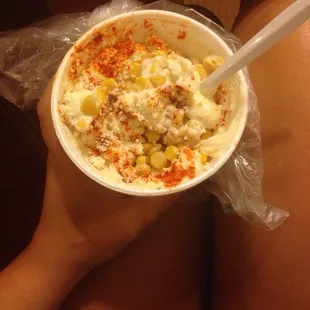 Y elote en vaso...mmmmnnnn