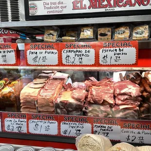 a variety of meats