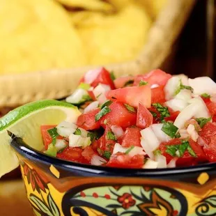a bowl of salsa
