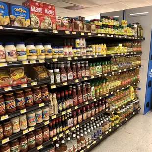 shelves in a grocery store