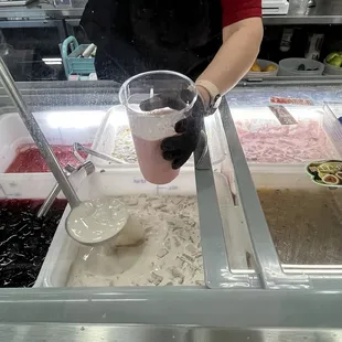 Half Strawberry Fresca Half Horchata