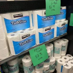 a display of toilet paper