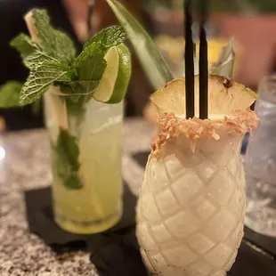 La Havana Mojito (classic) and Cuba Colada