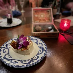 Tres Leches Cake and chocolate smoking cigar