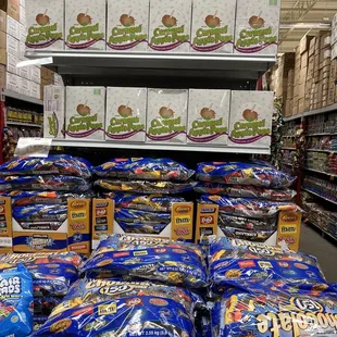 a pile of chips in a grocery store