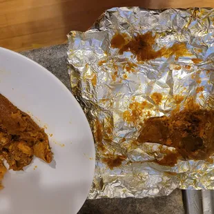 Pasteles wrapped in just foil