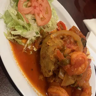 Mofongo con Camarones en Salsa Yum and yum!