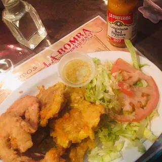 Camarones Empanizadas con Tostones