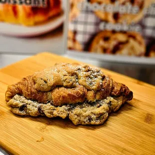 Chocolate chip cookie croissant