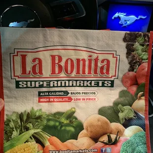 Reusable bag from La Bonita! Just for $1. Had to get it. 12/15/2022