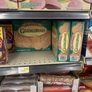 a display of a variety of cookies