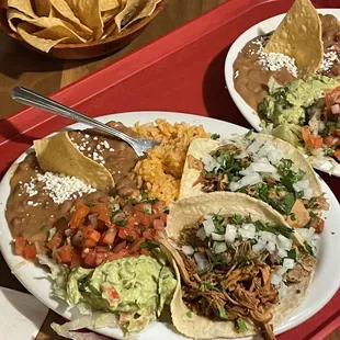 Pollo , Carnitas  Bean And Rice Guacamole Pico De Gallo