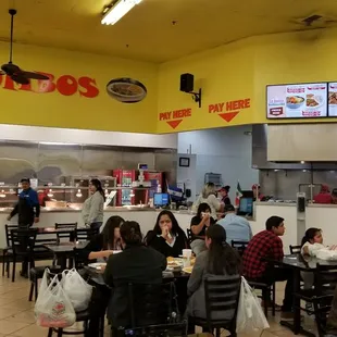 customers eating at tables