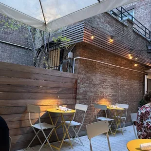 Outside dining on second floor rooftop