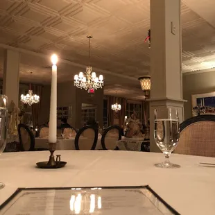Real candles on all tables! Beautiful!