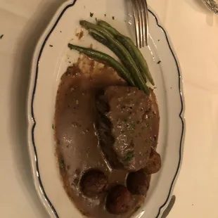 Steak au Poivre (I forgot to take pic before starting in...so tender and flavorful and cooked perfectly)