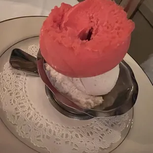Raspberry Sorbet &amp;Vanilla Ice Cream