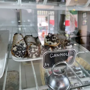 pastries in display case