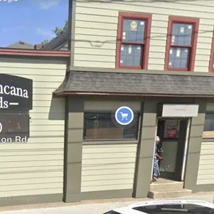 the entrance to the store