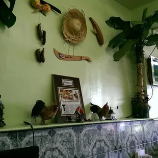 a wall with a variety of items on it