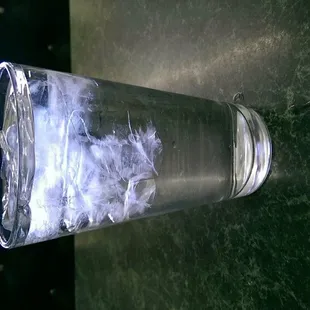 Real glass of ice water.