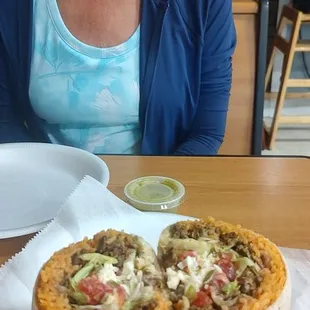 Steak burrito and Ria.