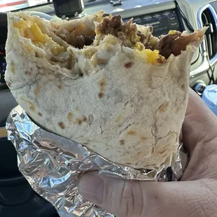 Steak breakfast burrito