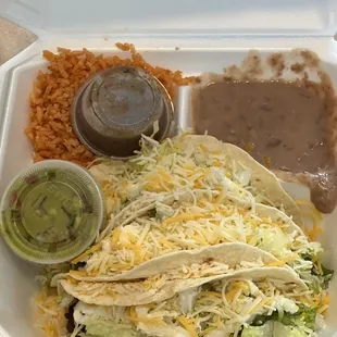 mexican food in a styrofoam container