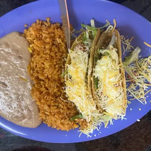 Hard shell taco lunch