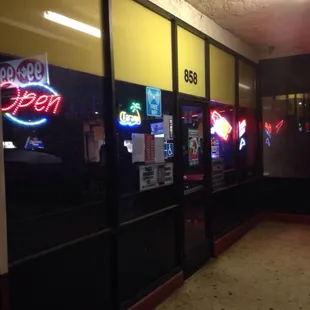 a row of vending machines