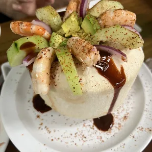 a plate of food on a table