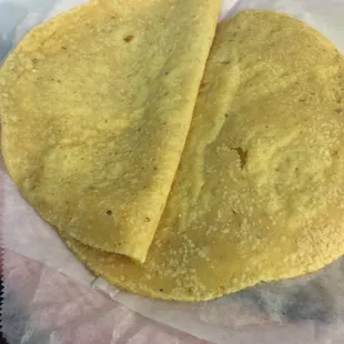 Fresh made corn tortillas