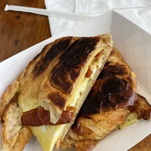 Bacon Egg and Cheese Croissant Sandwich