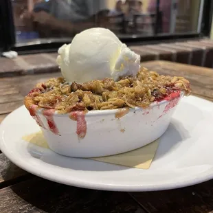 Plum Crumble with Gelato - seasonal and delicious