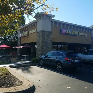 Bad picture, but I tried to show their patio.