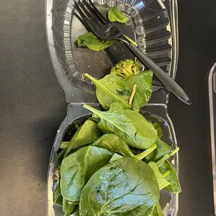 Ordered an Asian noodle salad and got a very light sprinkle of noodles and a whole lot of spinach