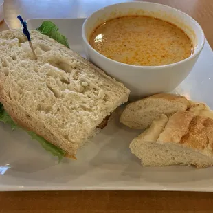 BLT and Spicy Thai Chicken soup combo