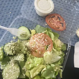 "Whole" house salad (barely anything) for $12.