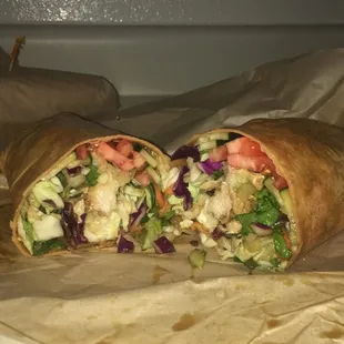 The Asian chicken salad wrap. The wrap is huge and can easily feed two people