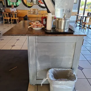 a blender on a counter in a restaurant