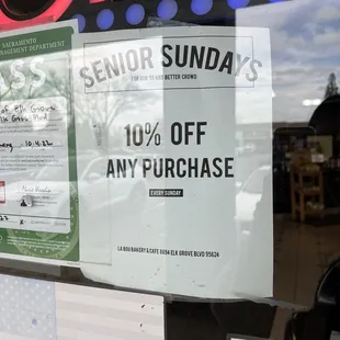 Senior Sundays: 10% off