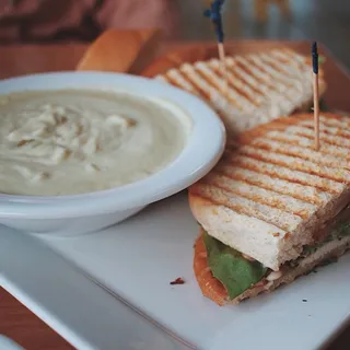 Roasted Chicken Club with Avocado Panini