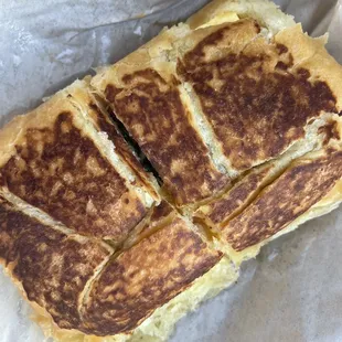 Breakfast sando on a croissant