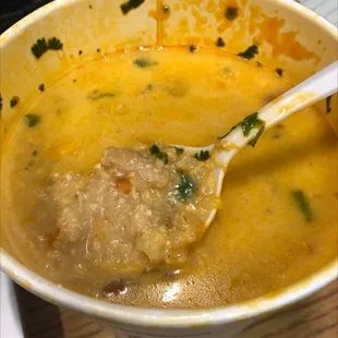 10$ Thai Chicken soup taste like it&apos;s warmed over from yesterday.. rice is just mush flavored water.. quality really gone down hill ..