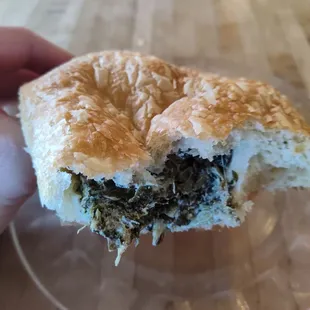 Spinach and cheese croissant