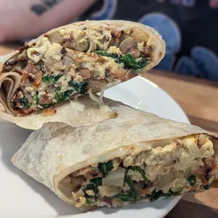 Vegetable breakfast burrito