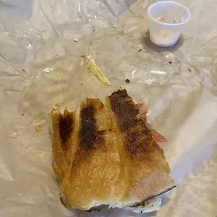 Croissant breakfast sandwich