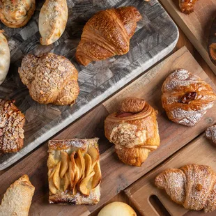 Assorted fresh-baked pastries.