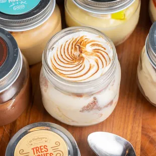 Tres leches homemade dessert jar.